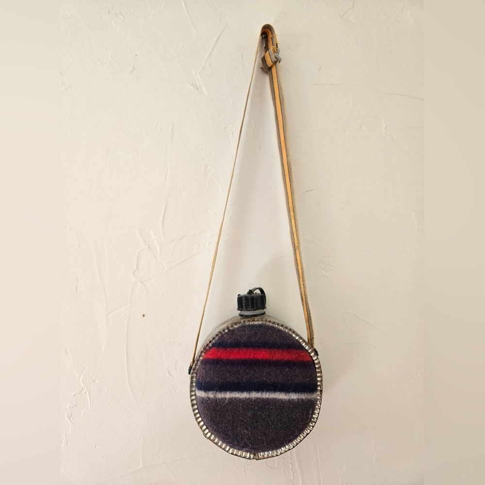 Striped Wool Canteen with Strap